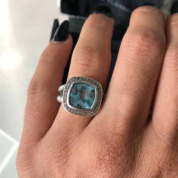 David Yurman blue topaz ring, size 7 , - Picture 2 of 4